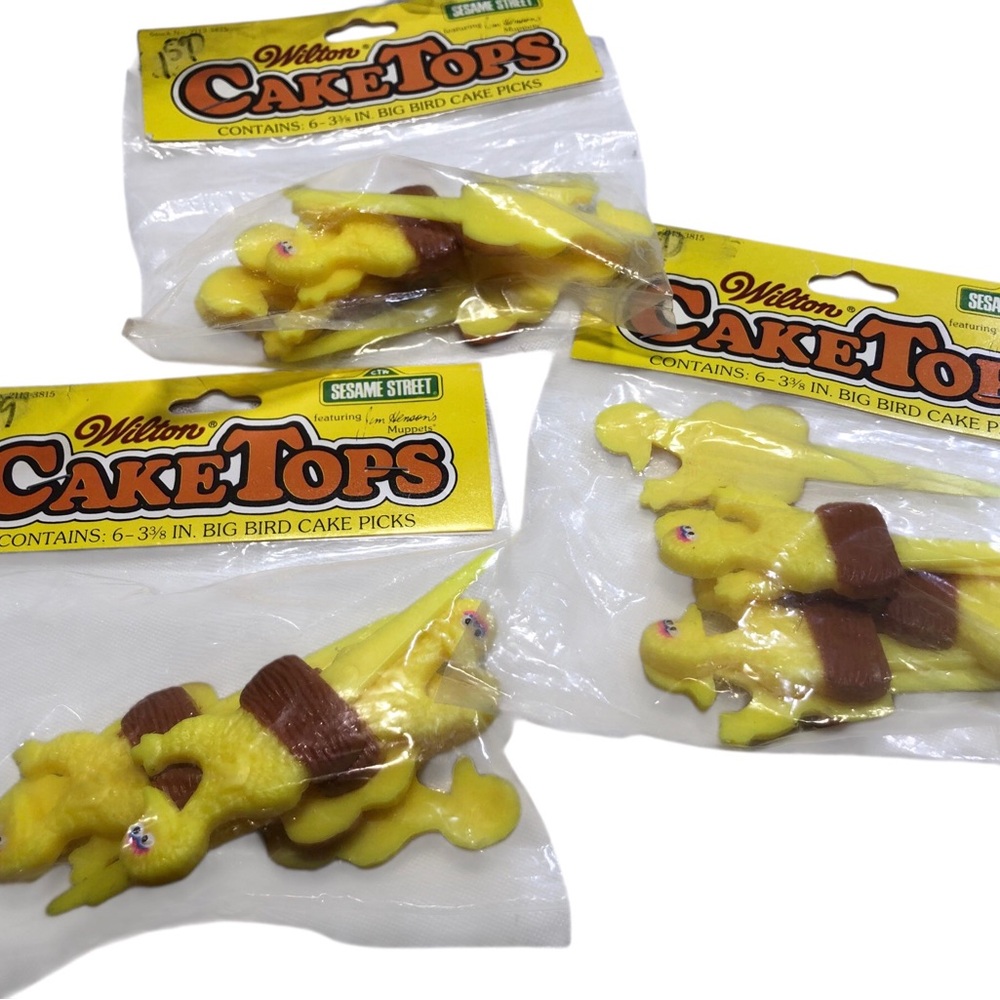 Vintage Wilton Sesame Street Big Bird Cake Picks
3 bags of 6